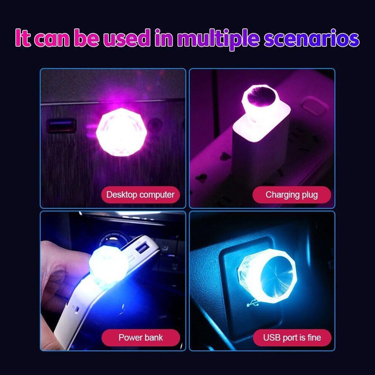 6819 Mix Color Diamond Shape Car Mini USB LED Environmental Lights for Car and Home Decoration Led Light, Mini USB LED Night Lights Car Interior Atmosphere Lamp (Mix -Color) 6819 Mix Color Diamond Shape Car Mini USB LED Environmental Lights for Car and Home Decoration Led Light, Mini USB LED Night Lights Car Interior Atmosphere Lamp (Mix -Color)